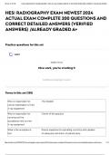 HESI RADIOGRAPHY EXAM NEWEST 2024 ACTUAL EXAM COMPLETE 200 QUESTIONS AND CORRECT DETAILED ANSWERS &lpar;VERIFIED ANSWERS&rpar; &sol;ALREADY GRADED A&plus;