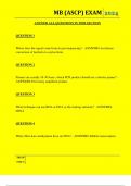  MB &lpar;ASCP&rpar; EXAM QUESTIONS AND ANSWERS 2024