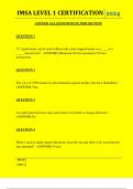  IMSA LEVEL 1 CERTIFICATION QUESTIONS AND ANSWERS 2024