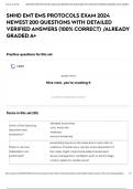 SNHD EMT EMS PROTOCOLS EXAM 2024 NEWEST 200 QUESTIONS WITH DETAILED VERIFIED ANSWERS &lpar;100&percnt; CORRECT&rpar; &sol;ALREADY GRADED A&plus;