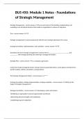 BUS 450&colon; Module 1 Notes - Foundations of Strategic Management