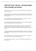MGSC 487&colon; Exam 1 Review - Mastering Supply Chain Strategies and Analysis