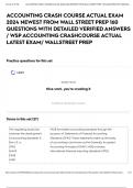 ACCOUNTING CRASH COURSE ACTUAL EXAM 2024 NEWEST FROM WALL STREET PREP 160 QUESTIONS WITH DETAILED VERIFIED ANSWERS &sol; WSP ACCOUNTING CRASHCOURSE ACTUAL LATEST EXAM&sol; WALLSTREET PREP