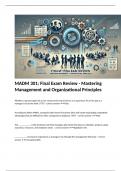 MADM 301&colon; Final Exam Review - Mastering Management and Organizational Principles