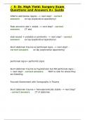  5- Dr&period; High Yield&colon; Surgery Exam Questions and Answers A&plus; Guide