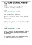 ACI- Concrete Field-Testing Technician - Grade 1 Exam Questions and Answers 2025
