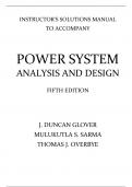 INSTRUCTOR'S SOLUTIONS MANUAL TO ACCOMPANY POWER SYSTEM ANALYSIS AND DESIGN FIFTH EDITION J&period; DUNCAN GLOVER MULUKUTLA S&period; SARMA THOMAS J&period; OVERBYE