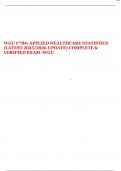 WGU C784&colon; APPLIED HEALTHCARE STATISTICS &lpar;LATEST 2025&sol;2026 UPDATE&rpar; COMPLETE & VERIFIED EXAM -WGU
