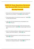 DANB GC Exam Questions Reviewed  And Revised With Correct Answers   Already Passed&excl;&excl; 