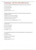 Immunology &ndash; MLS Test with Verified Answers