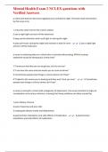 Mental Health Exam 2 NCLEX questions with Verified Answers