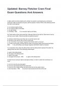 Updated&colon; Barney Fletcher Cram Final Exam Questions And Answers