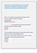 MENTAL HEALTH FINAL EXAM 2024&sol;2025 ACTUAL EXAM  TEST BANK 120 QUESTIONS AND CORRECT DETAILED  ANSWERS WITH RATIONALES &lpar;VERIFIED ANSWERS&rpar; 