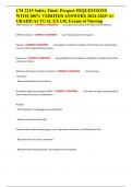 CM 2215 Safety Final- Pecquet 95QUESTIONS WITH 100&percnt; VERIFIED ANSWERS 2024-2025&sol; A&plus; GRADE&sol;ACTUAL EXAM&comma; Exams of Nursing