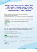 Exam 3&colon; NSG 3023&sol; NSG3023 &lpar;Latest 2024&sol; 2025 Update&rpar; Fundamentals of Nursing Review &vert; Qs & As&vert; Grade A&vert; 100&percnt; Correct &lpar;Verified Answers&rpar; &ndash; South University