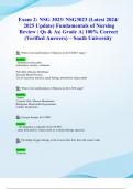 Exam 2&colon; NSG 3023&sol; NSG3023 &lpar;Latest 2024&sol; 2025 Update&rpar; Fundamentals of Nursing Review &vert; Qs & As&vert; Grade A&vert; 100&percnt; Correct &lpar;Verified Answers&rpar; &ndash; South University