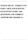 NYSTCE MULTI &ndash; SUBJECT CST PART 3 ARTS AND SCIENCES EXAM STUDY GUIDE &sol; 160&plus; QUESTIONS AND CORRECT ANSWERS 2025 GRADED A&plus;&period;