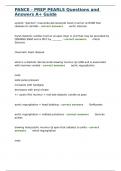PANCE - PREP PEARLS Questions and Answers A&plus; Guide