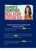 Customer Service Test&sol; Questions with Definitive Solutions&period;