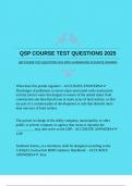 QSP COURSE TEST QUESTIONS 2025 WITH GUARANTEED ACCURATE ANSWERS