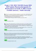 Exam 1&colon; NSG 3032&sol; NSG3032 &lpar;Latest 2024&sol; 2025 Update&rpar; Pharmacotherapeutics II Review&vert; Qs & As&vert; Grade A&vert; 100&percnt; Correct &lpar;Verified Answers&rpar; &ndash; South University