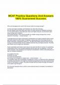  MCAT Practice Questions And Answers 100&percnt; Guaranteed Success&period;