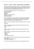 BIO 311C - SATA - EXAM 1 QUESTIONS & ANSWERS