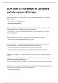 L&M Exam 1&colon; Foundations of Leadership and Management Principles