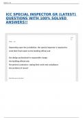 ICC SPECIAL INSPECTOR GR &lpar;LATEST&rpar; QUESTIONS WITH 100&percnt; SOLVED ANSWERS&excl;&excl;
