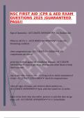NSC FIRST AID &vert;CPR & AED RXAM QUESTIONS 2025 &vert;GUARANTEED PASS&excl;&excl;