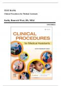 Test Bank - Clinical Procedures for Medical Assistants, 11th Edition (Bonewit-West, 2024), Chapter 1-23 | All Chapters