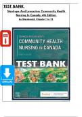 Test Bank for Stanhope and Lancaster's Community Health Nursing In Canada&comma; 4th Edition by Macdonald&comma; All Chapters 1 to 18 Covered&comma; Verified Latest Edition