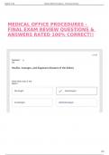 MEDICAL OFFICE PROCEDURES - FINAL EXAM REVIEW QUESTIONS & ANSWERS RATED 100&percnt; CORRECT&excl;&excl;