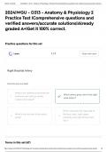 2024&vert;WGU - D313 - Anatomy & Physiology 2 Practice Test &vert;Comprehensive questions and verified answers&sol;accurate solutions&vert;Already graded A&plus;&vert;Get it 100&percnt; correct&period;