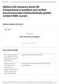 2024&vert;LA Life Insurance Series 101 &vert;Comprehensive questions and verified answers&sol;accurate solutions&vert;Already graded A&plus;&vert;Get it 100&percnt; correct&period;