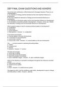 DEP FINAL EXAM QUESTIONS AND ASWERS