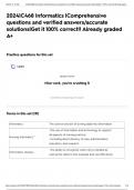 2024&vert;C468 Informatics &vert;Comprehensive questions and verified answers&sol;accurate solutions&vert;Get it 100&percnt; correct&excl;&excl; Already graded A&plus;