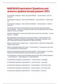 NAB NHA Examination Questions and answers updated already passed 100&percnt;