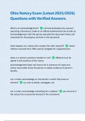 Ohio Notary Exam &lpar;Latest 2025&sol;2026&rpar; Questions with Verified Answers&period;