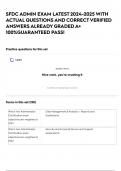 SFDC ADMIN EXAM LATEST 2024-2025 WITH ACTUAL QUESTIONS AND CORRECT VERIFIED ANSWERS ALREADY GRADED A&plus; 100&percnt;GUARANTEED PASS&excl;