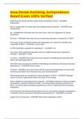 Iowa Dental Assisting Jurisprudence Board Exam 100&percnt; Verified