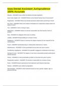 Iowa Dental Assistant Jurisprudence 100&percnt; Accurate