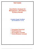 Test Bank for Quantitative Analysis for Management&comma; 14th Edition by Render - 2025 Published &lpar;All Chapters included&rpar;