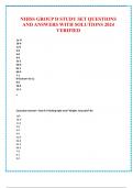 NIHSS GROUP D STUDY SET QUESTIONS  AND ANSWERS WITH SOLUTIONS 2024  VERIFIED 