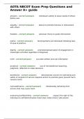 AOTA NBCOT Exam Prep Questions and Answer A&plus; guide