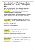 Iowa Dental Board Radiography Exam Questions And Answers Latest Update 2025