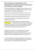 RN Emergency Preparedness and Management Assessment Exam Questions And Answers Latest Update 