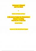 Instructor&rsquo;s Manual and Test Bank for Roberts&comma; Kellough&comma; and Moore A Resource Guide for Elementary School Teaching Planning for Competence Seventh Edition &lpar;Answers At The End Of Each Chapter&rpar;