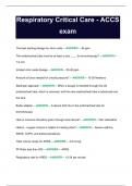 Respiratory Critical Care - ACCS exam