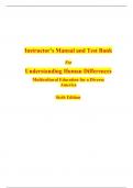 Instructor&rsquo;s Manual and Test Bank For Understanding Human Differences Multicultural Education for a Diverse America Sixth Edition